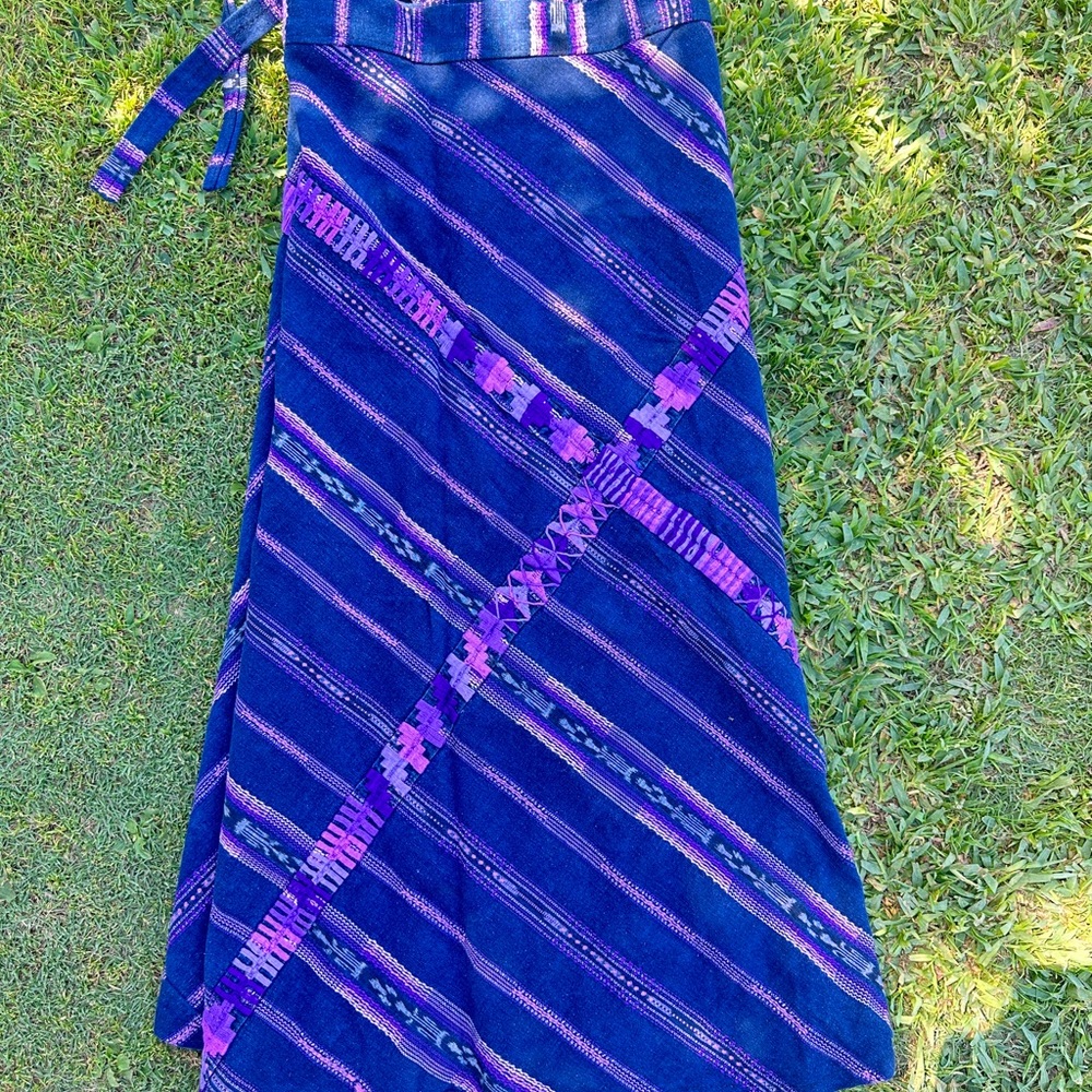 Handwoven indigenous Guatemalan textile bifold skirt
